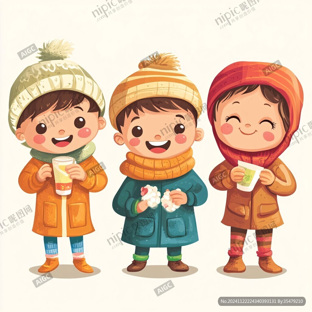 等待吃汤圆的小孩插图