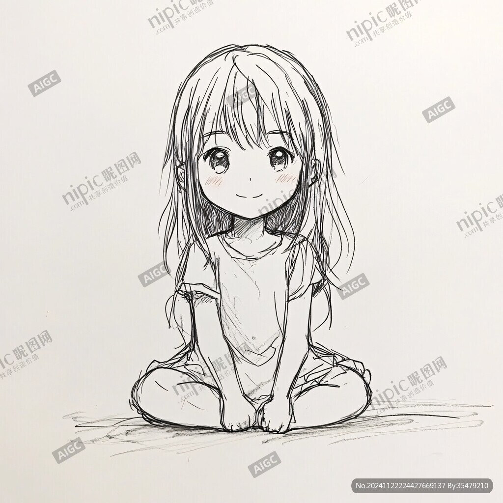 线稿蹲着