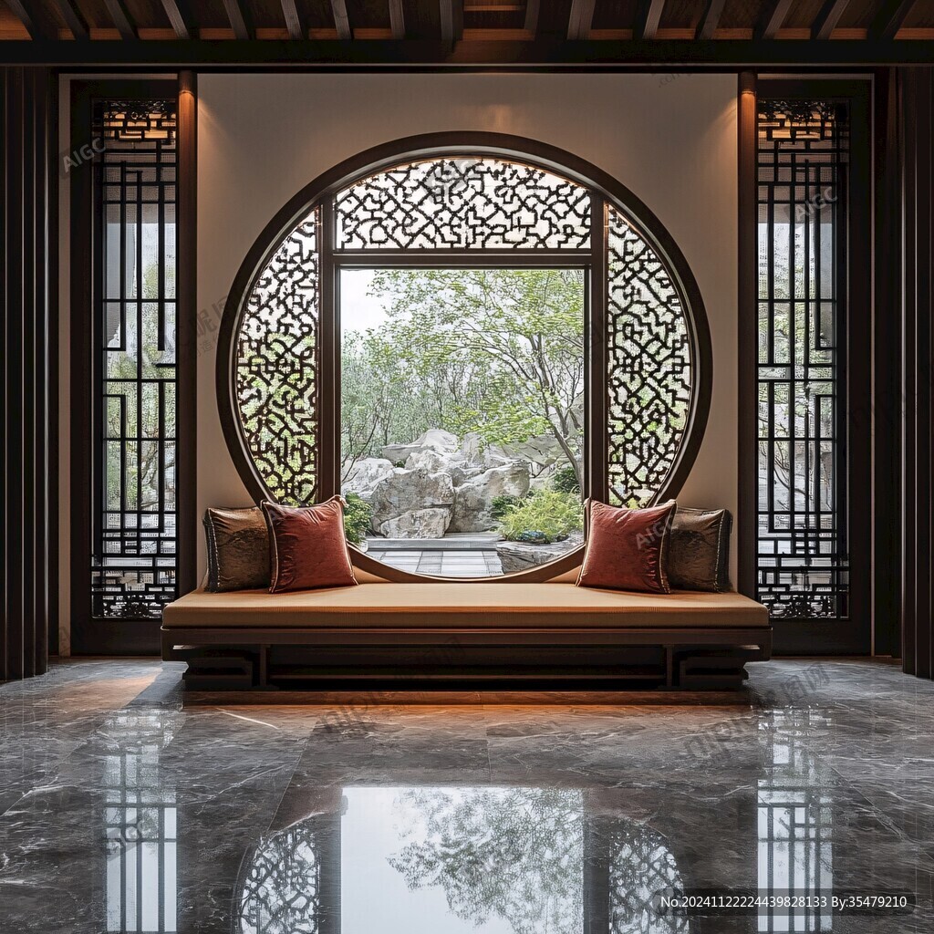 圆窗景墙