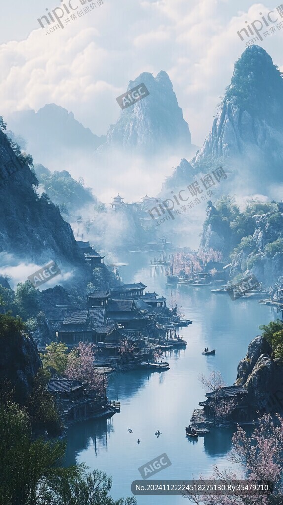 古风山水场景