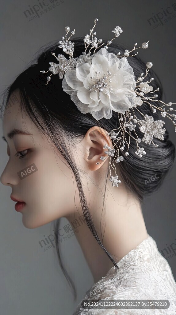 唯美少女发钗