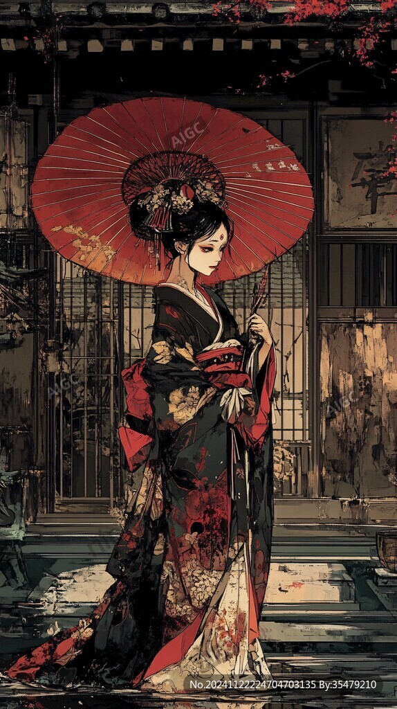 撑伞古风美人