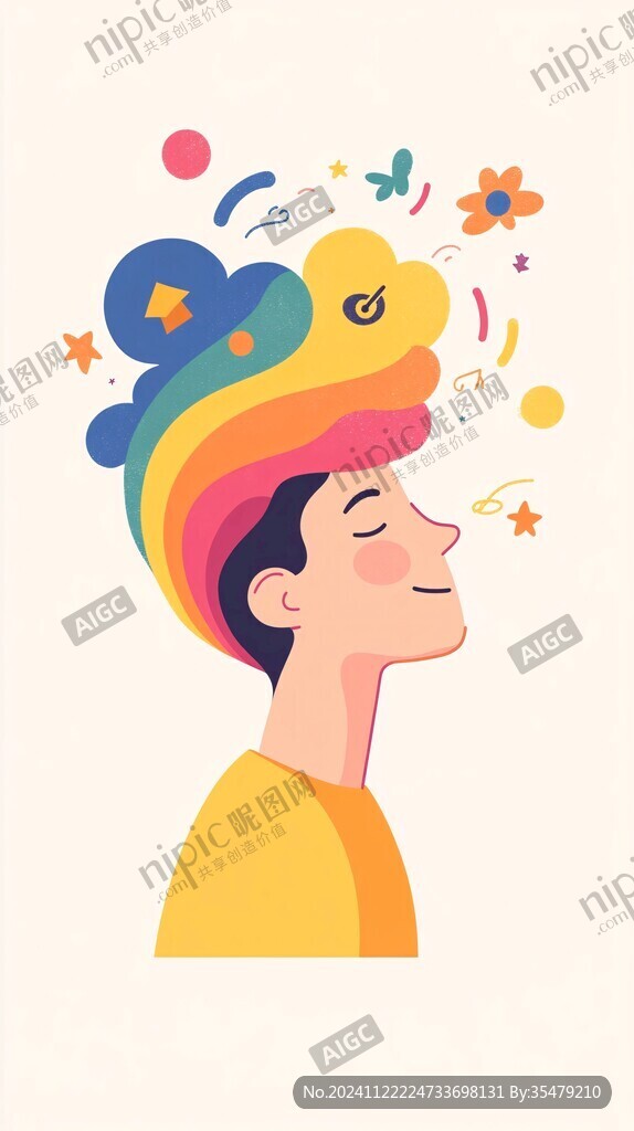 夸张插画扁平ui人物