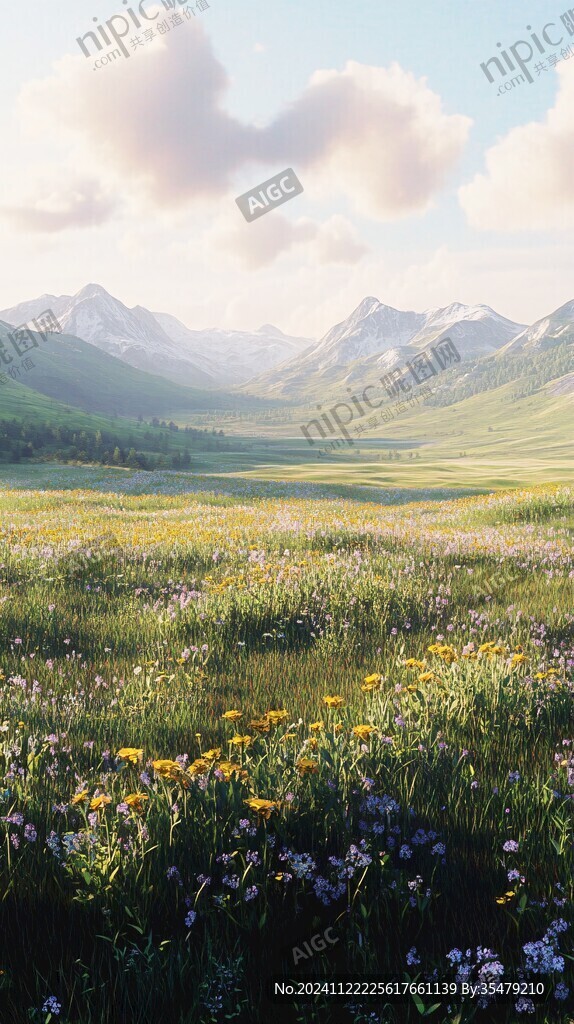唯美梦幻花田场景