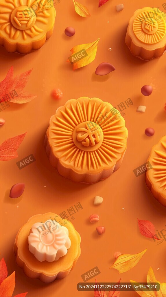 插画月饼