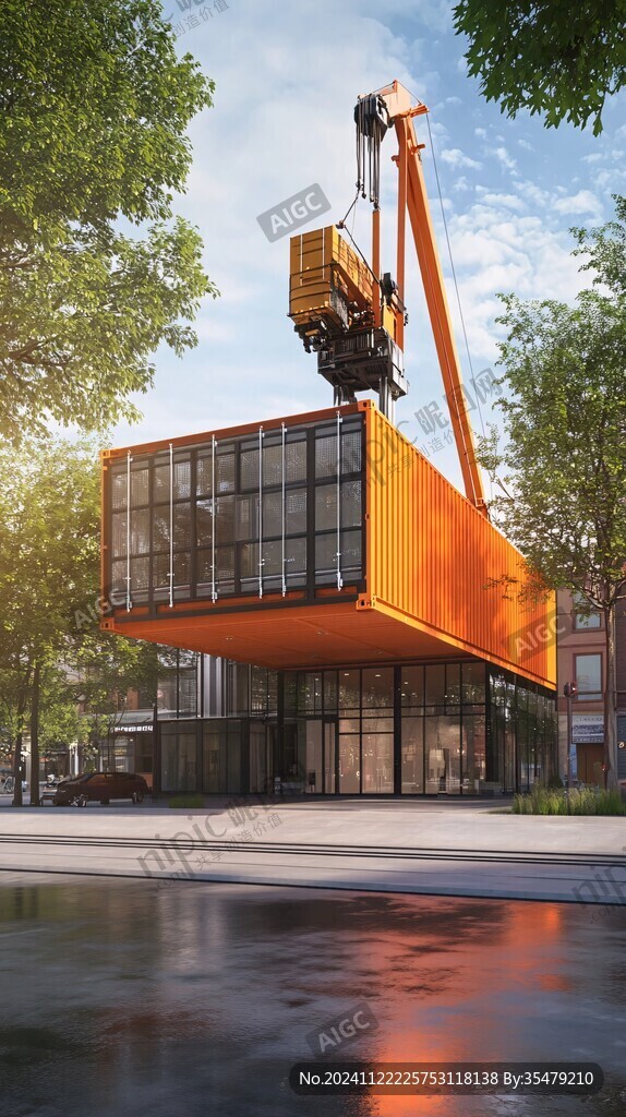 3d玻璃金属材质建筑