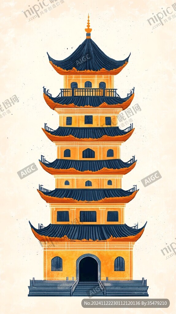 宝光塔插画