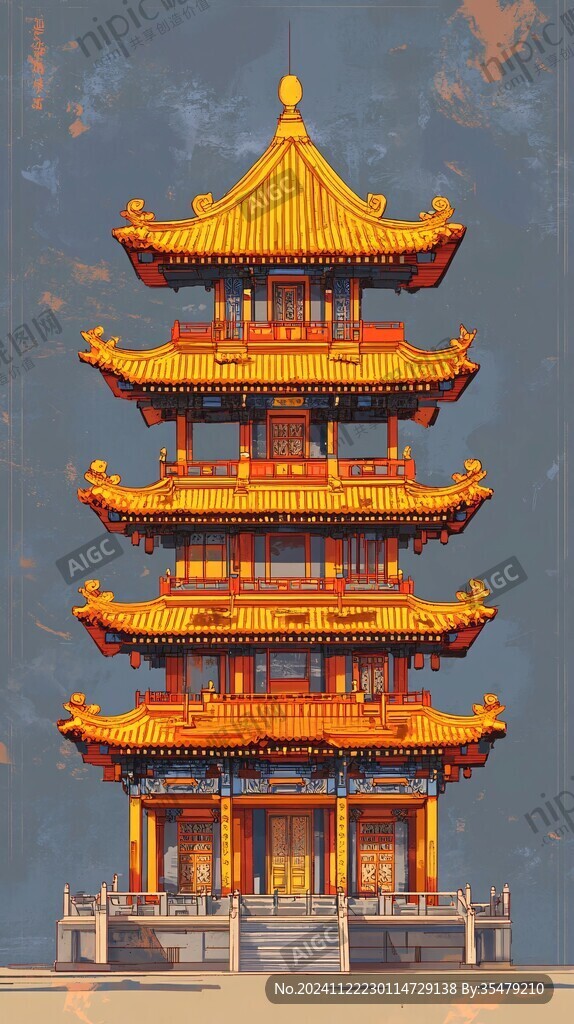 黄鹤楼插画
