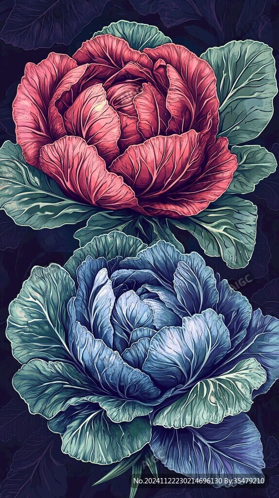 立体手绘牡丹花卉