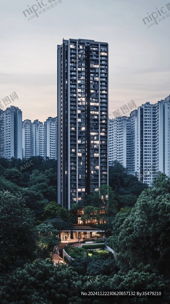 夜幕低垂楼盘夜景