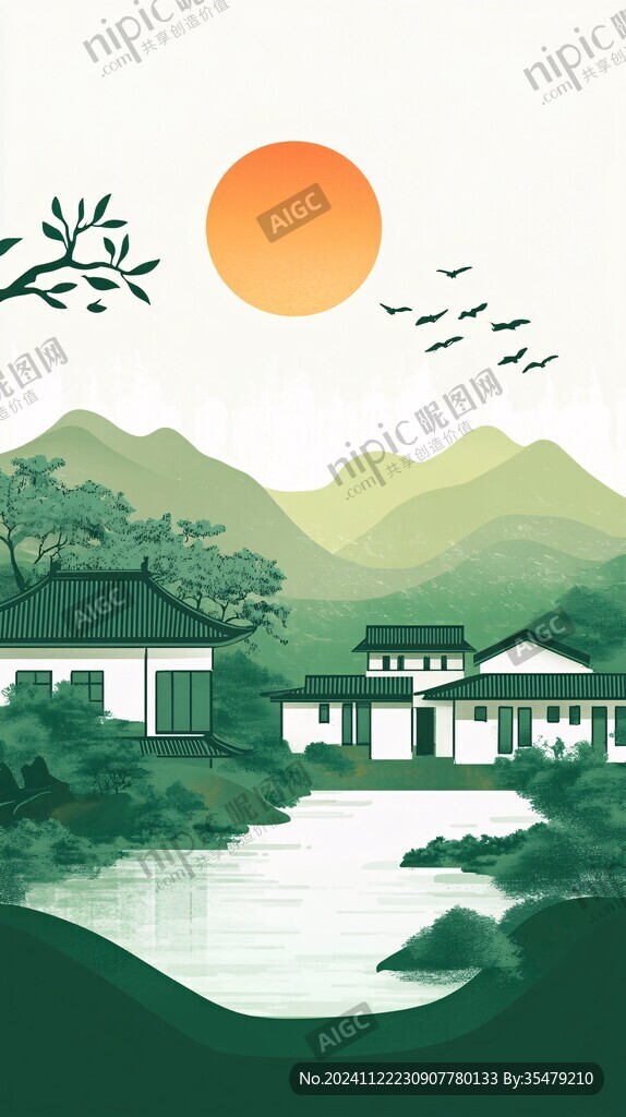 凉山建筑插画