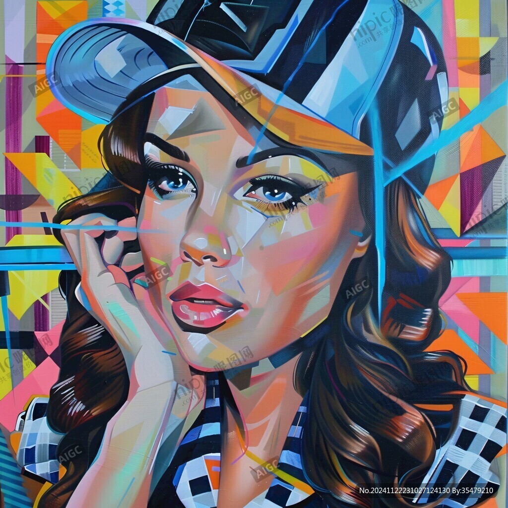 潮流插画美女人物插画