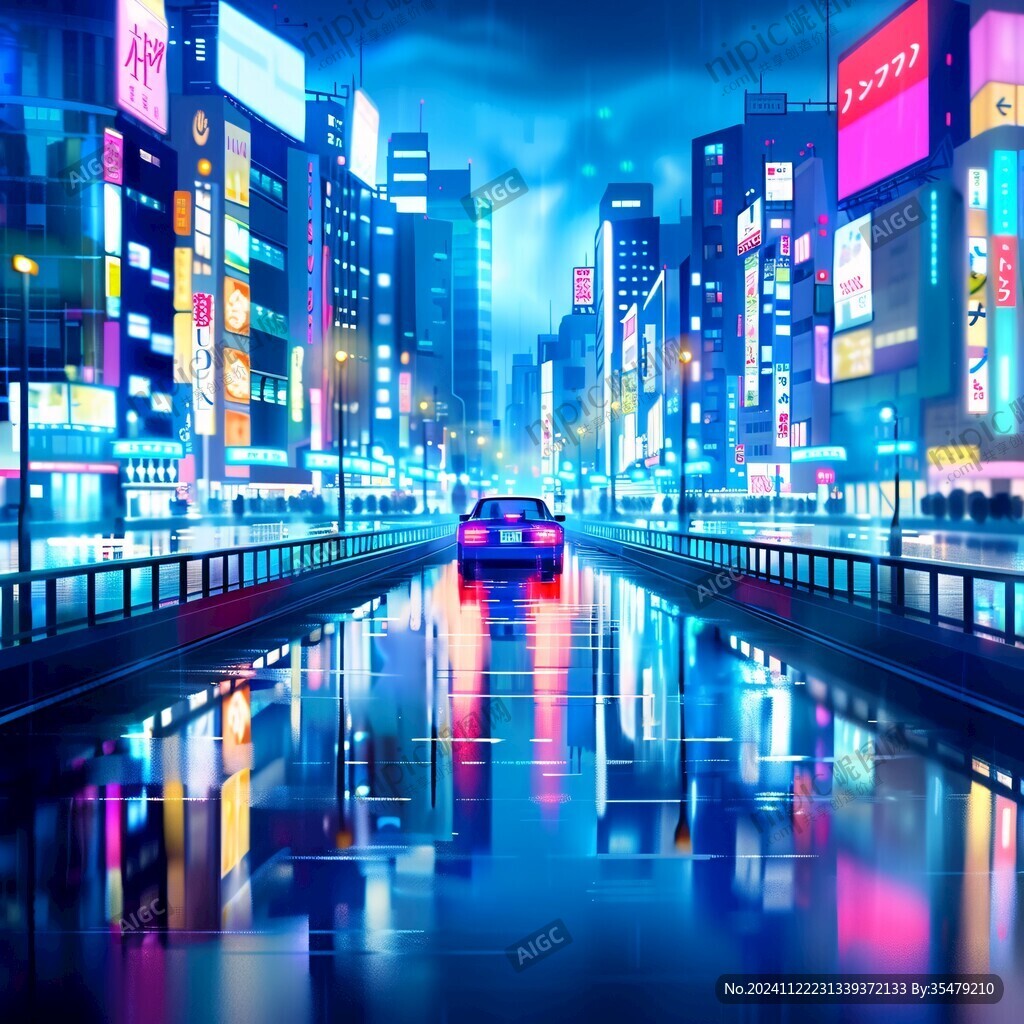 场景赛博插画