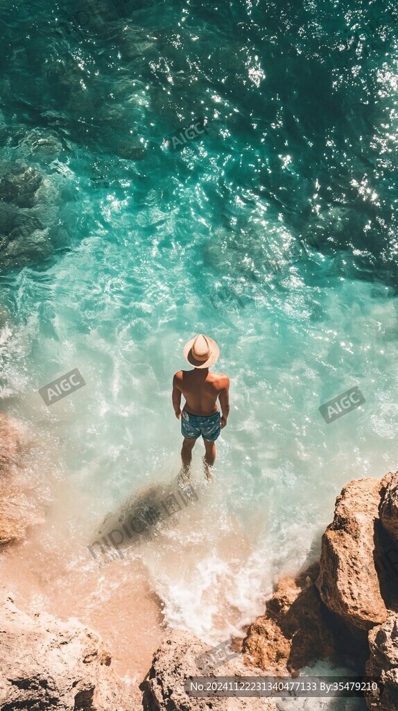 蔚蓝海水深蓝大海