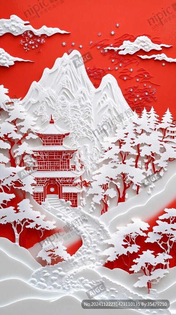 雪景剪纸
