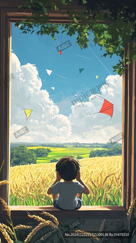 节气插画草地