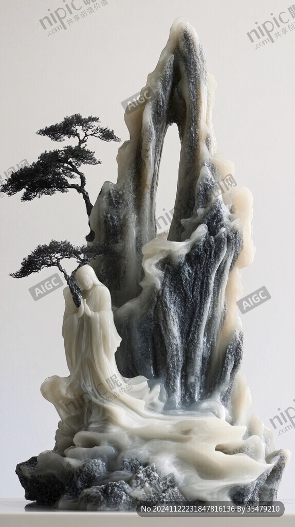 幽林鹤影摆件