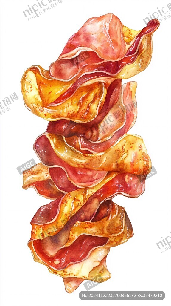 水彩腊肉