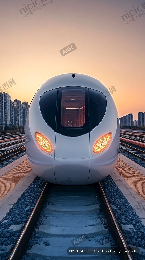 高铁夕阳素材