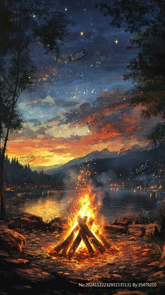 手绘唯美夜晚