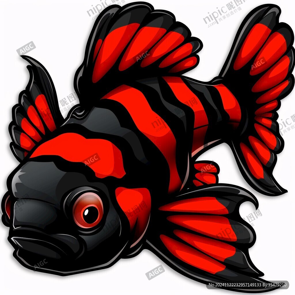 卡通写实红鲤鱼