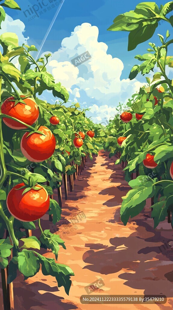 西红柿包装插画