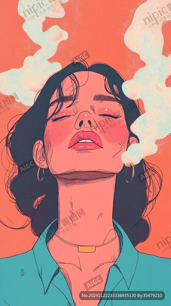 潮牌烟雾插画