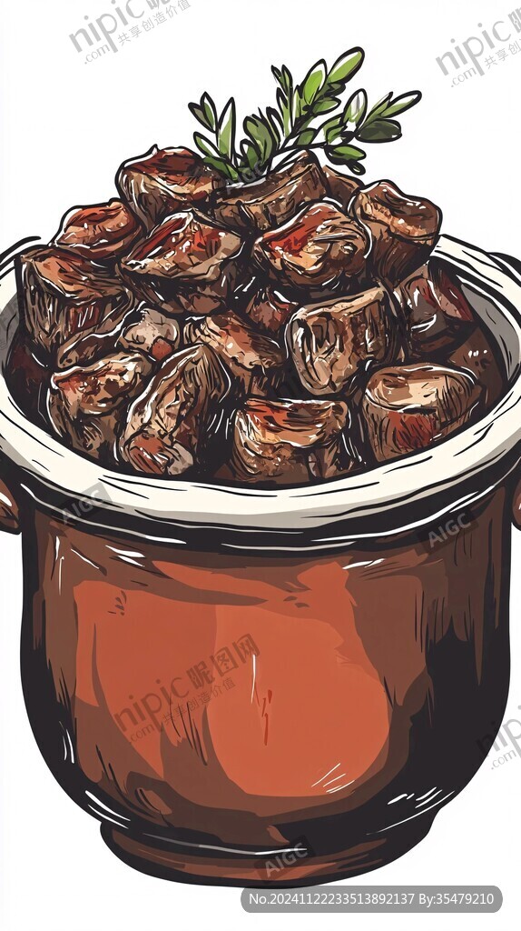 土笋冻手绘插画