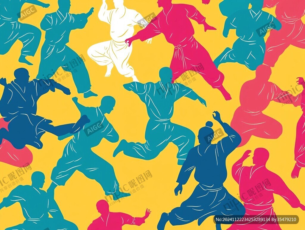 武术插画人物插图