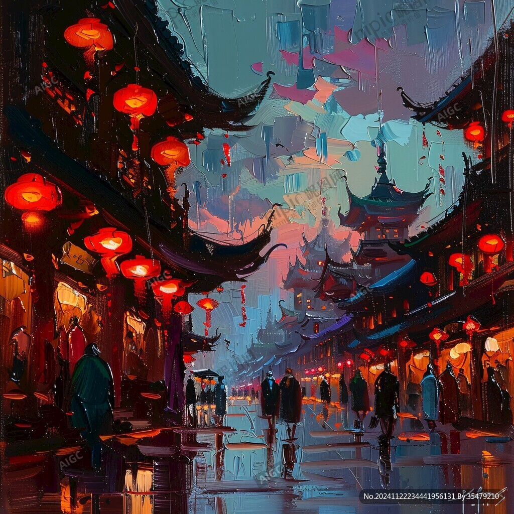 雨巷插画