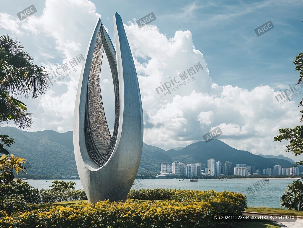 海边城市地标雕塑