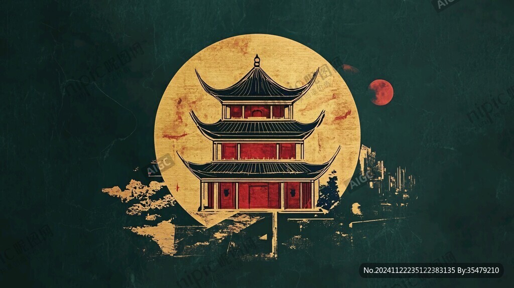 甲秀楼插画