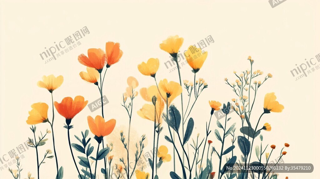 金盏花插画