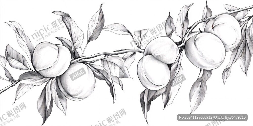 水蜜桃线稿