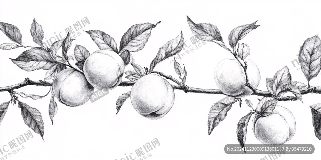 蜂糖李包装插画