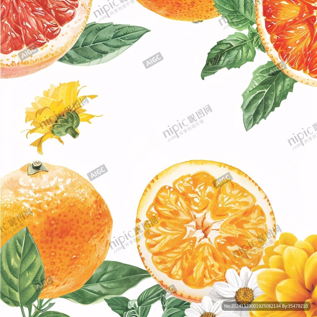 黄金葡萄柚插画