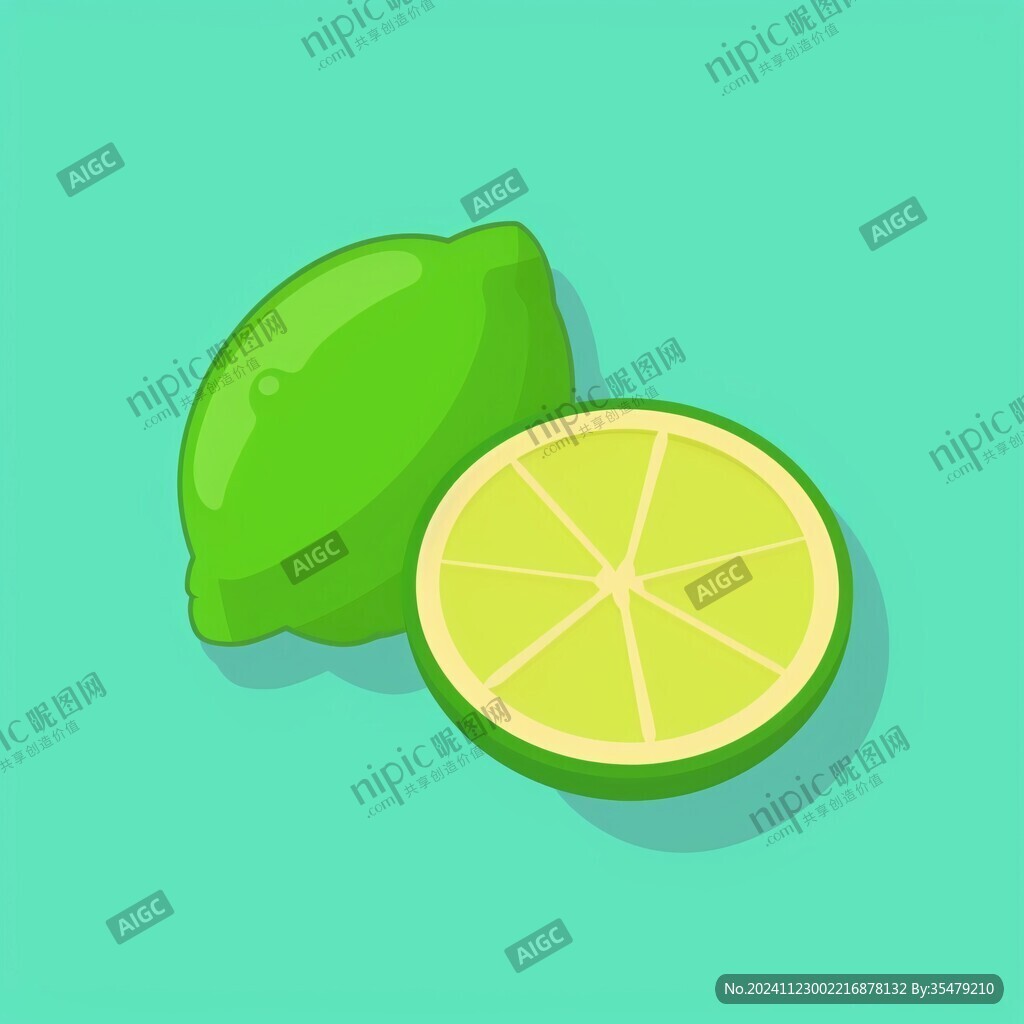 水果青柠插画