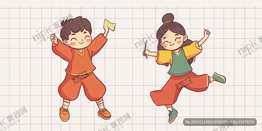 武术健身儿童插画
