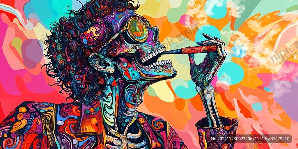 潮牌烟雾插画
