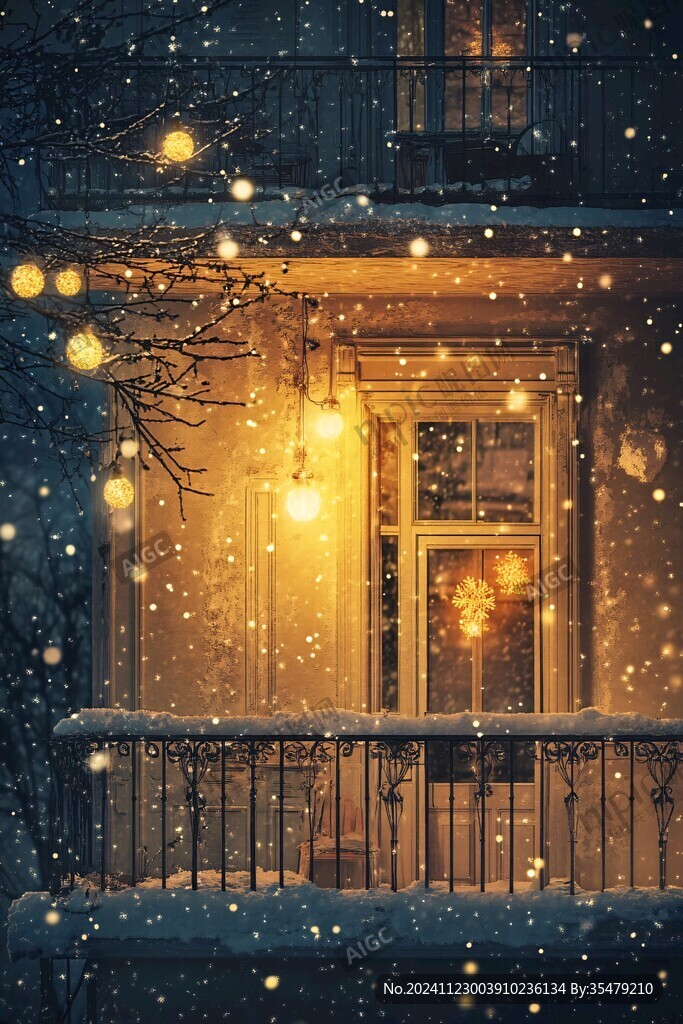 街道房屋圣诞节积雪