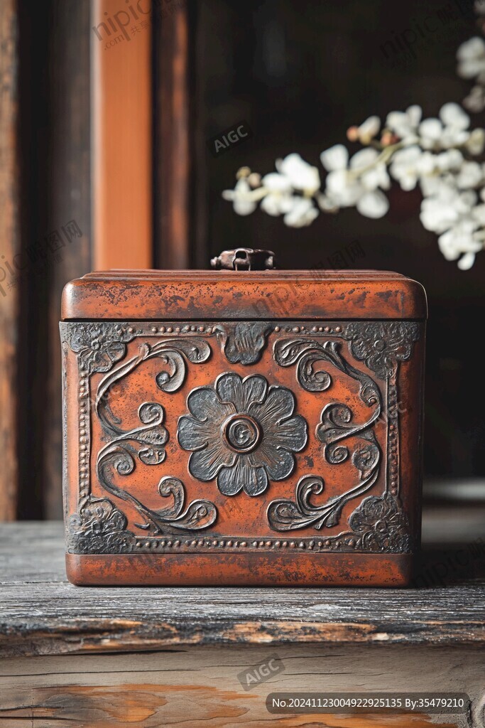 雕花小箱