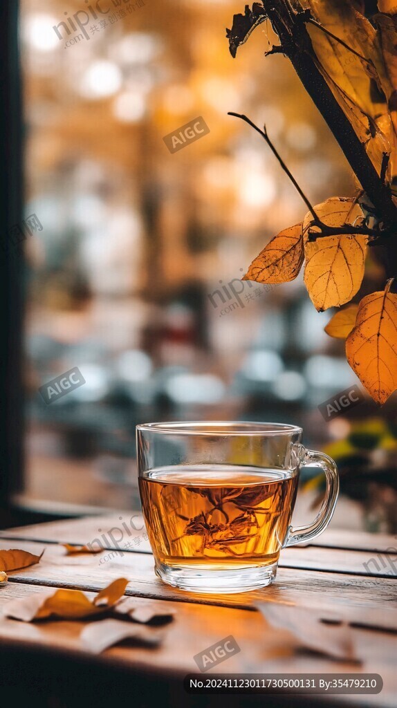秋天里的茶杯