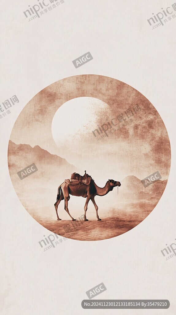 阿拉善海报插画水彩