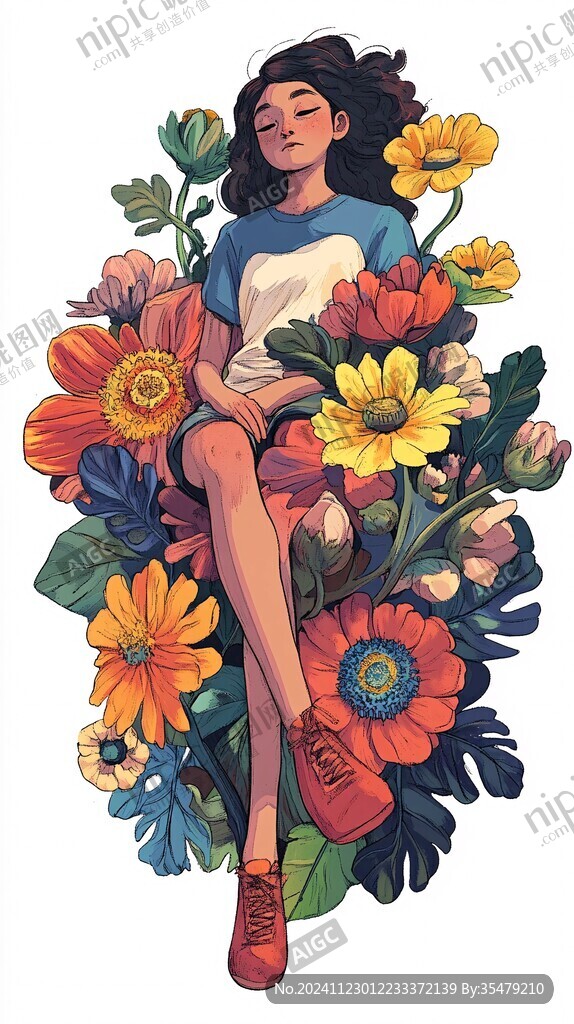 花季少女插画
