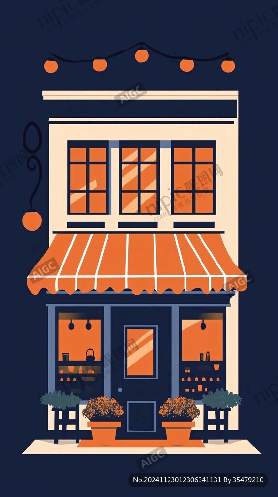 街边小店插画