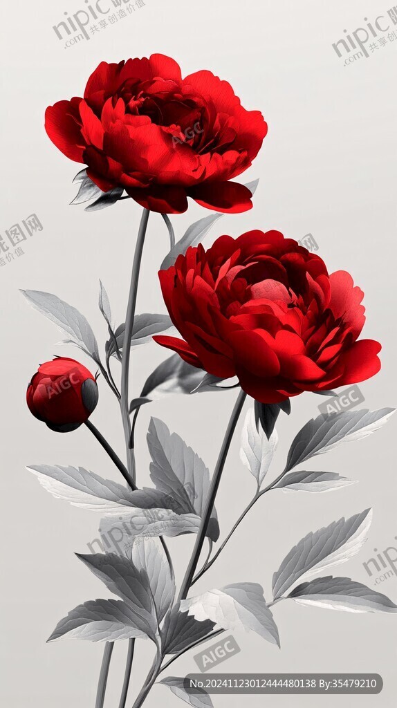 写实牡丹花