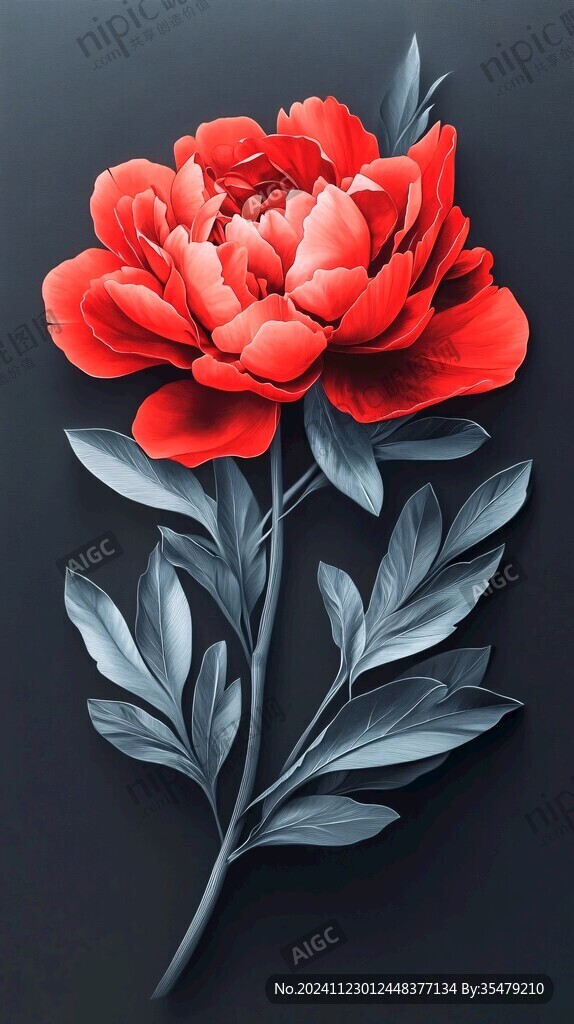 3d牡丹花卉