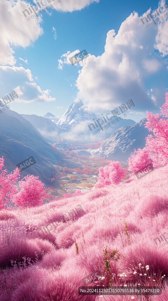 粉色的奇幻风景
