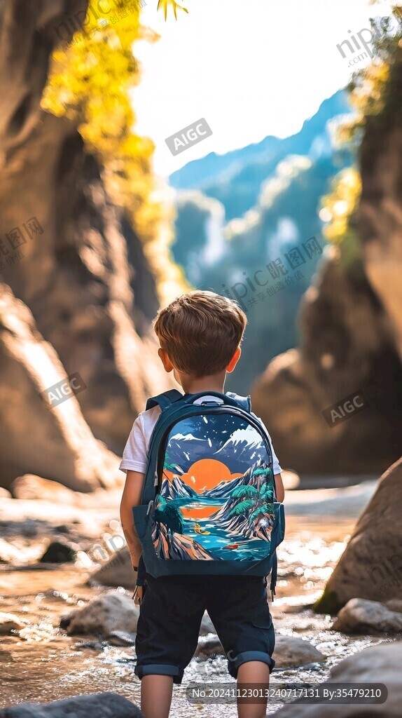 背书包的小男孩