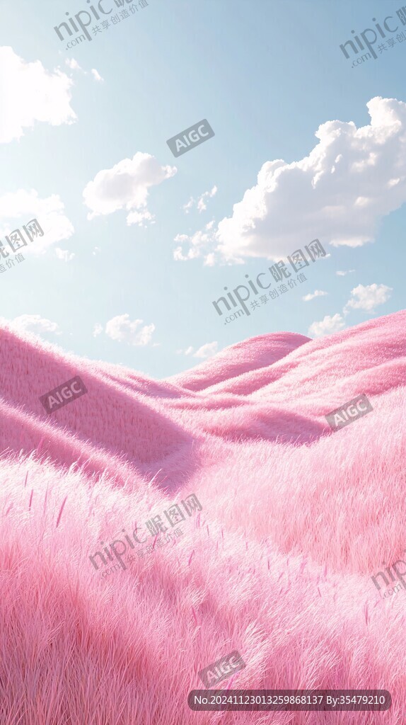 粉红色的3d风景